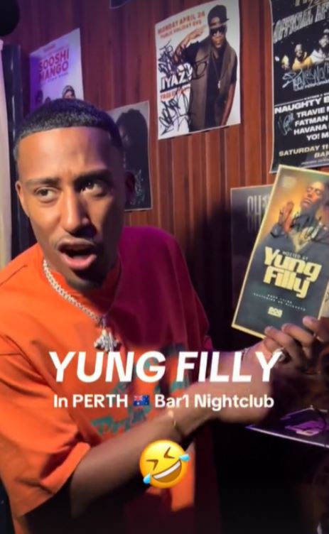 Yung Filly was seen speaking to guests at the nightclub hours before his alleged victim claims she was sexually assaulted and raped