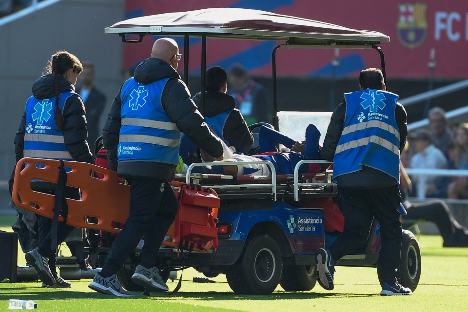 Balde was taken off on a stretcher following the incident