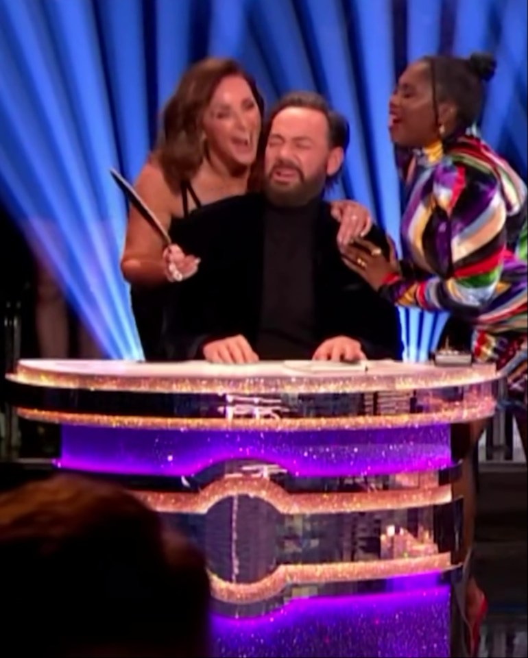 Craig pulling a face at the judges’ hugs