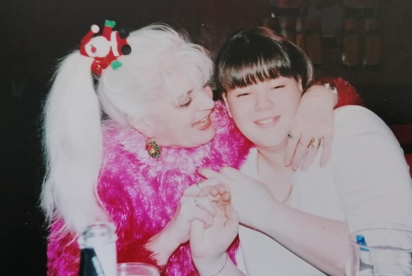 Anne was always 'the life and soul of the party' - pictured here one Christmas time with Stephanie