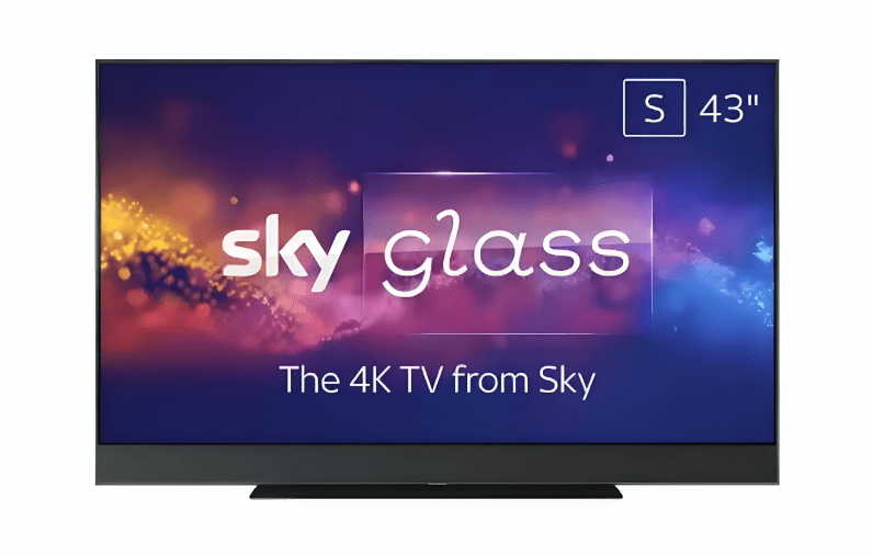 a tv that says sky glass on it