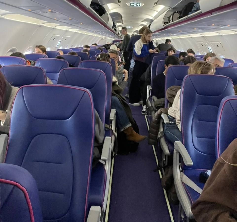 Passengers stuck on a flight at Gatwick