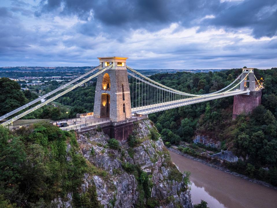 Cyclists can take their bike over the bridge but only if they dismount and walk them across