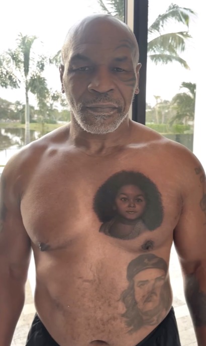 Mike Tyson pictured in December 2023