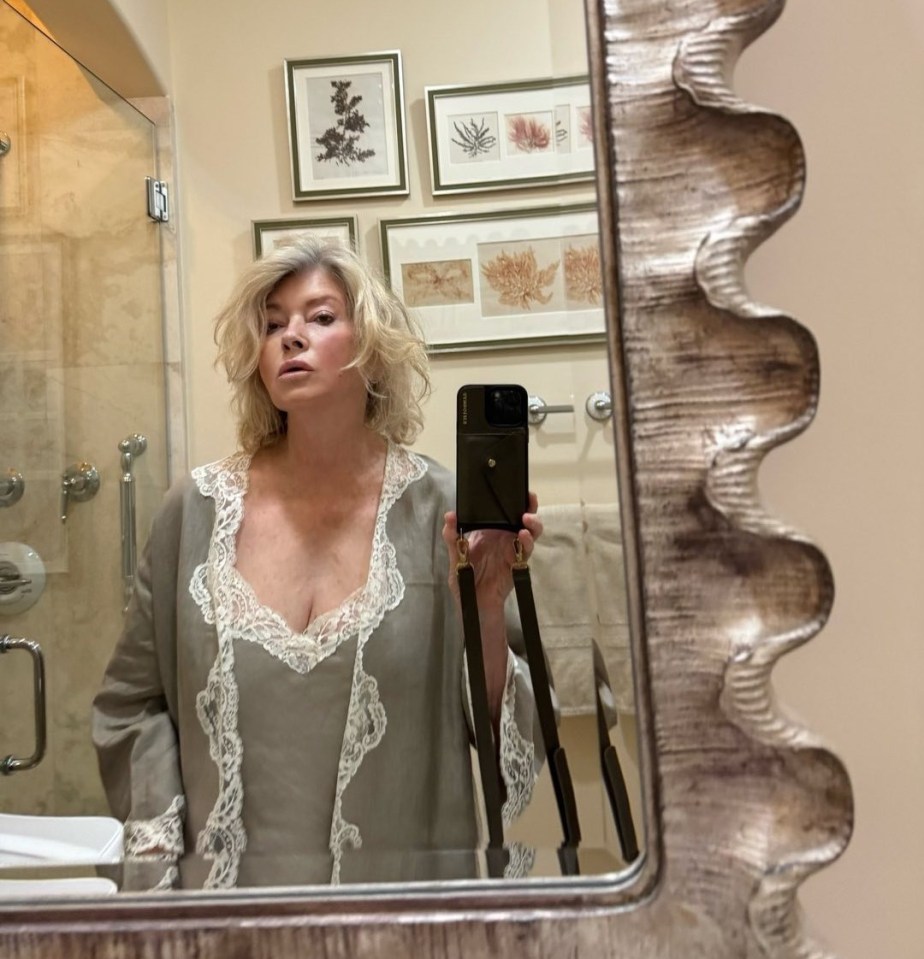 Martha Stewart looks unrecognisable in her sexy bathroom selfie