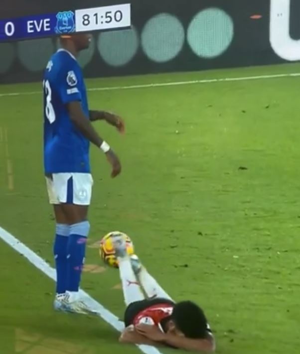 Ashley Young used a ball to bosh Mateus Fernandes on the nose in a hilarious moment