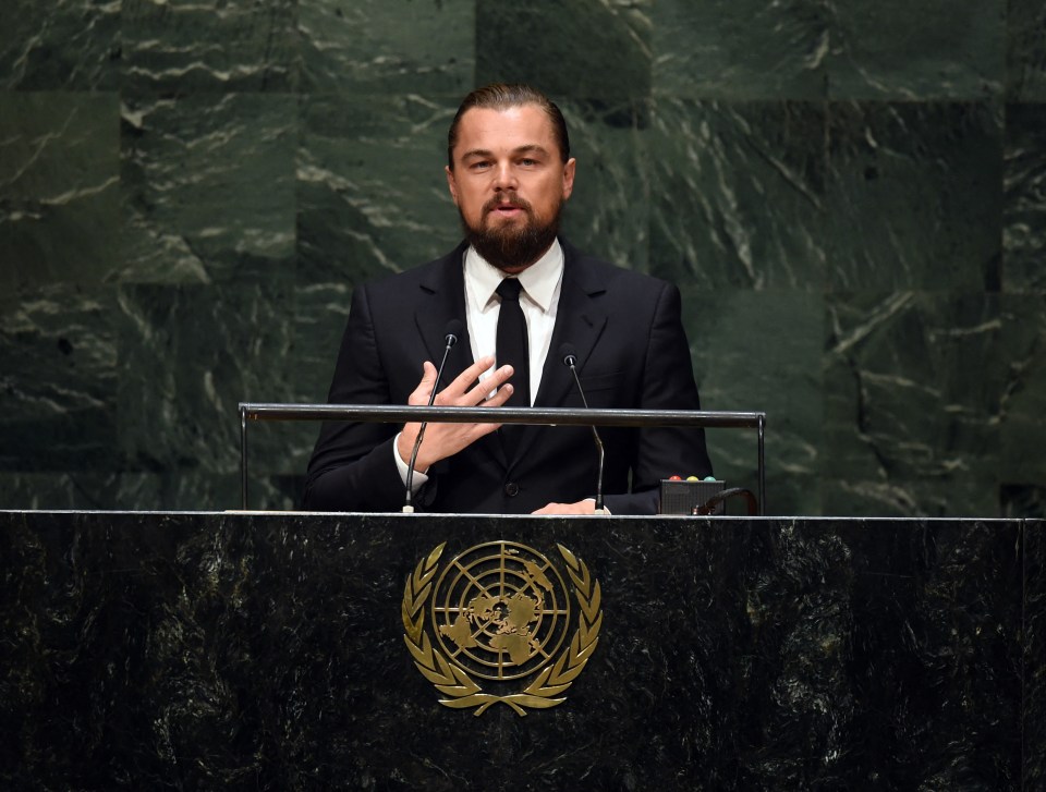 Leo speaks at the Climate Change Summit in 2014