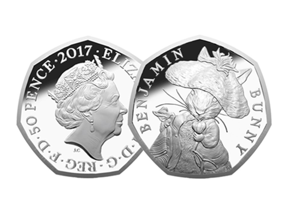 The 2017 Benjamin Bunny 50p coin was issued to celebrate famed author Beatrix Potter