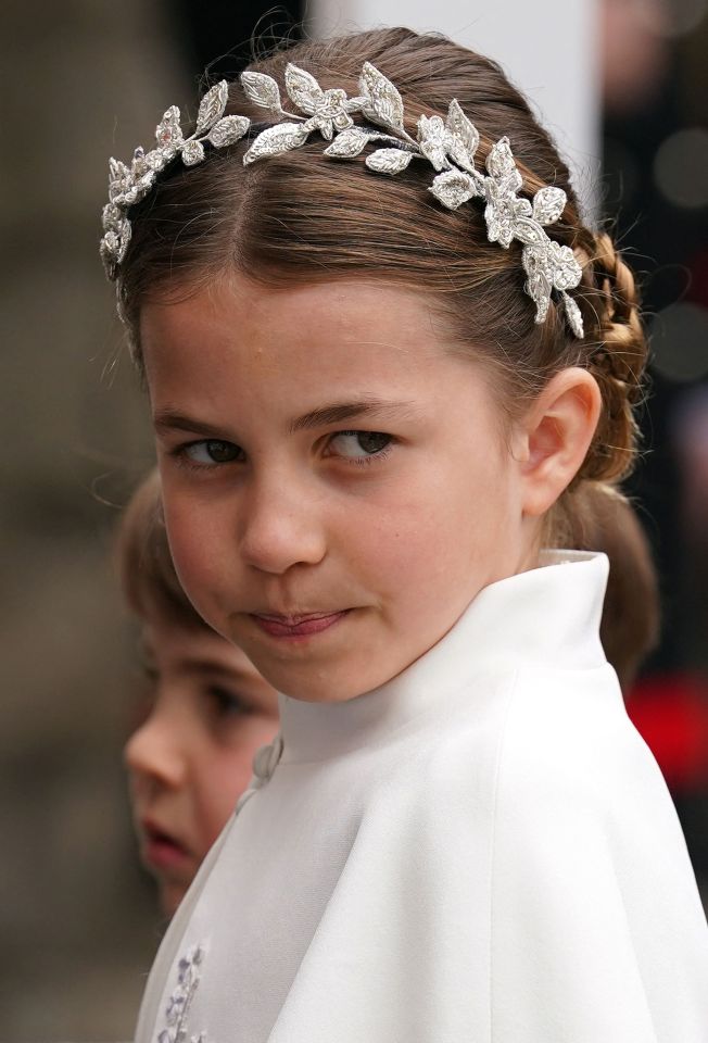 Princess Charlotte of Wales arriving at Westminster Abbey ahead of the coronation