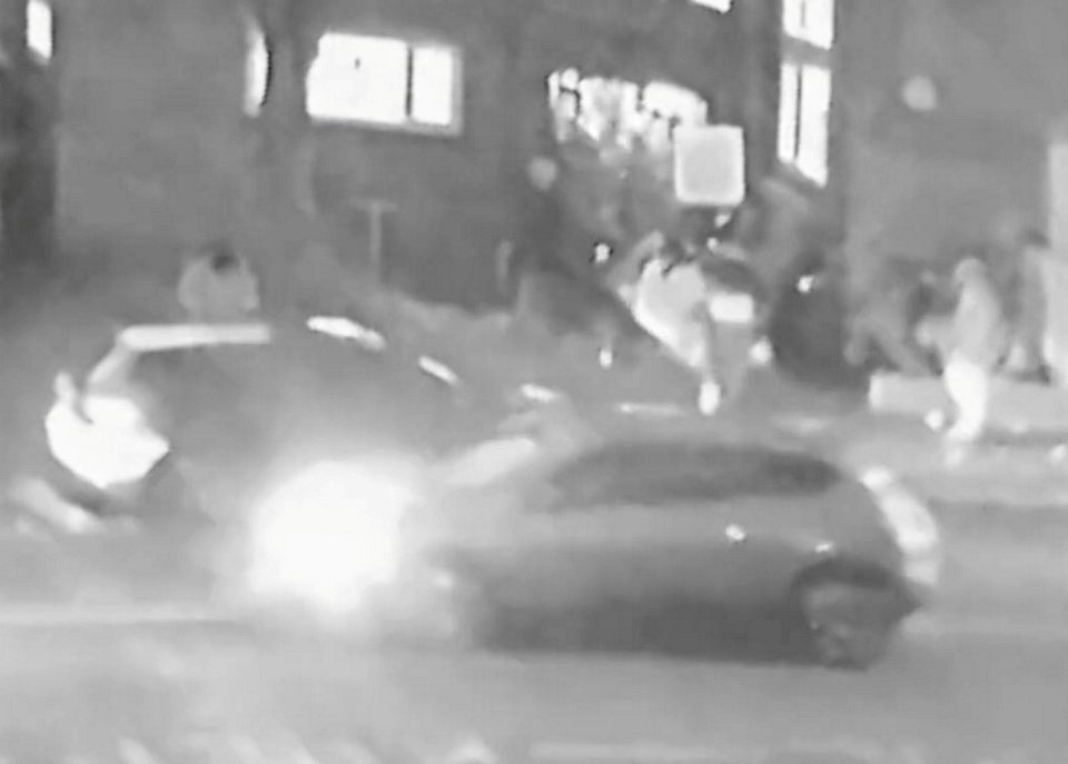 CCTV caught the moment mourners fled during a drive-by shooting at a wake