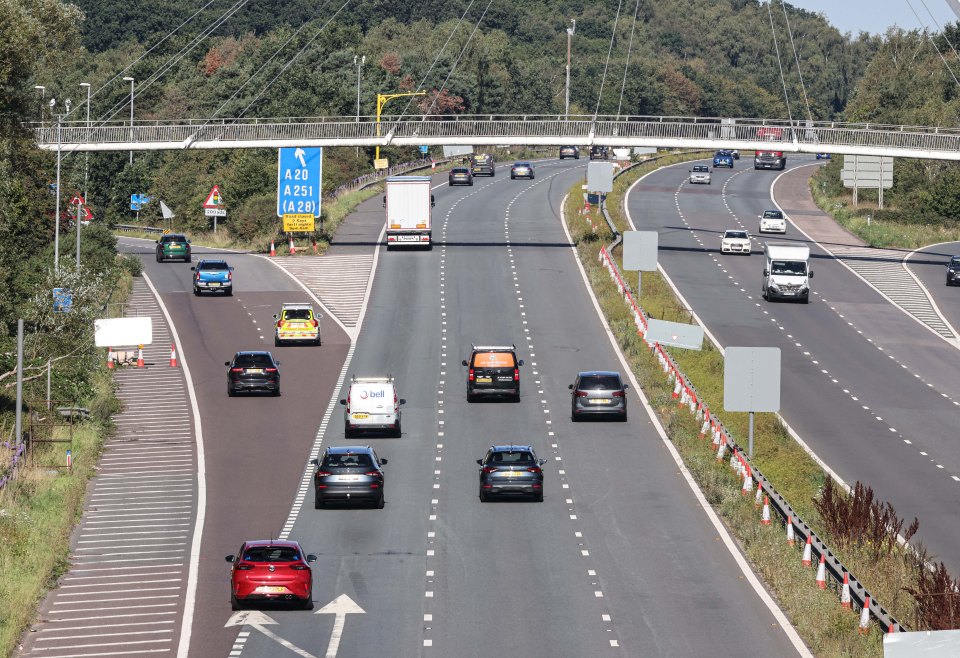 The M20 eastbound has been closed (stock)