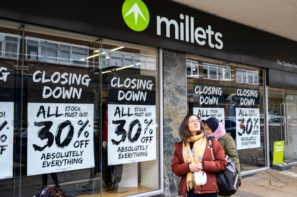 Millets is closing down several stores in the coming weeks