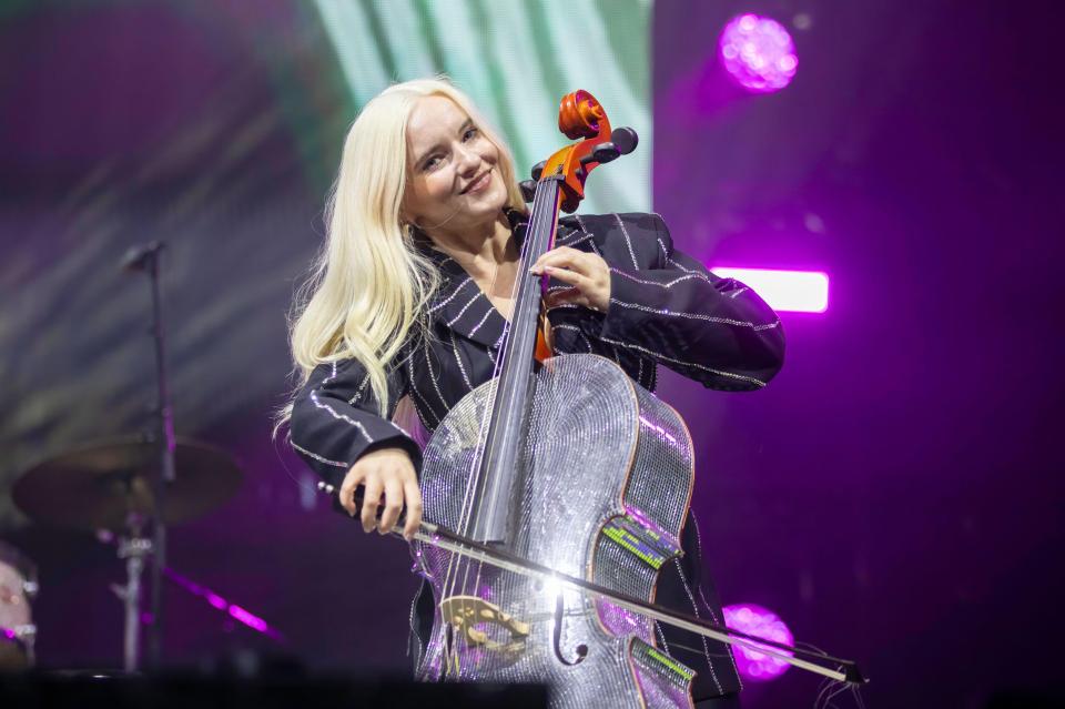 Clean Bandit have revealed they are set to play Glastonbury next year, pictured cellist Grace Chatto