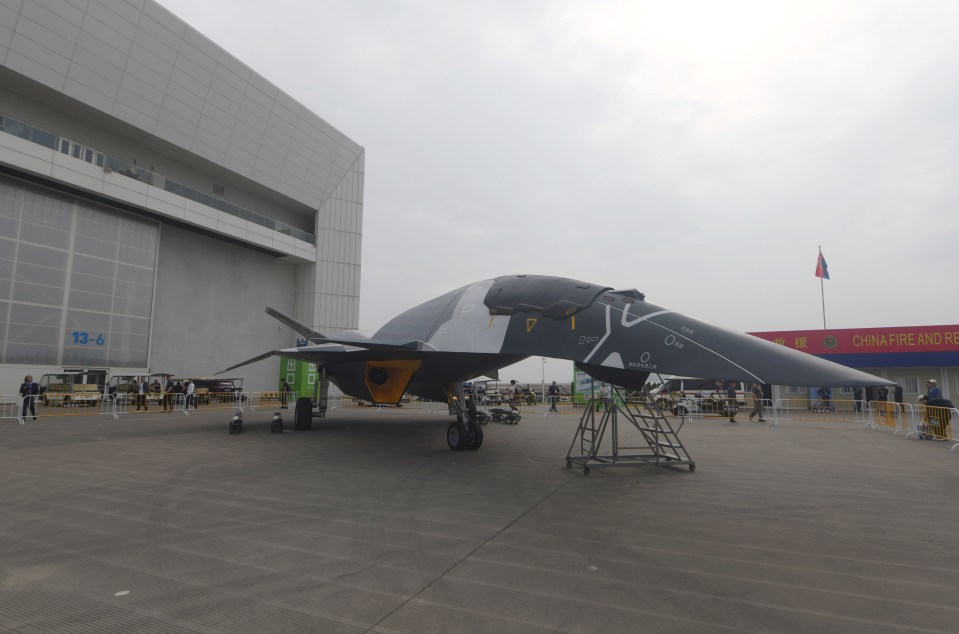 mockup of China’s new 6th generation stealth aircraft the White Emperor at the Zhuhai Airshow in south China’s Guangdong province