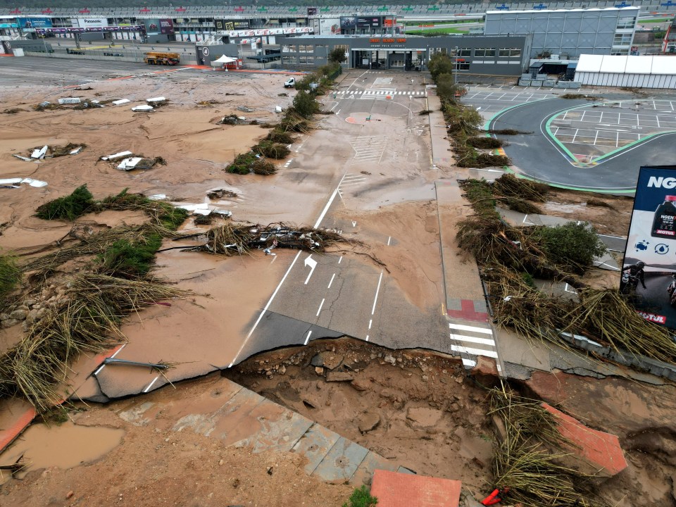 Across Valencia the flooding has left serious damage behind including broken roads