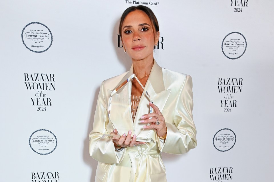 Last month Victoria won a special award at Harpers Bazaar Women of the year