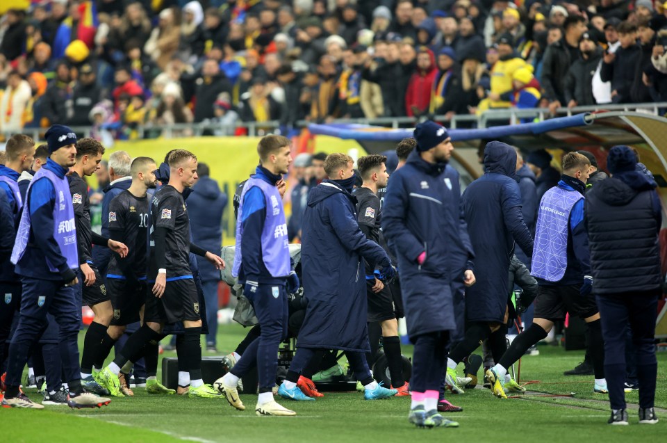 Confusion reigned as Kosovo players and staff went off