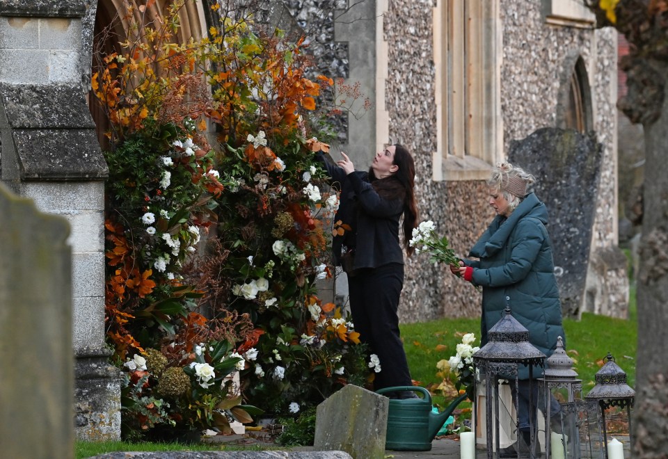 Flowers outside the church where Liam was laid to rest