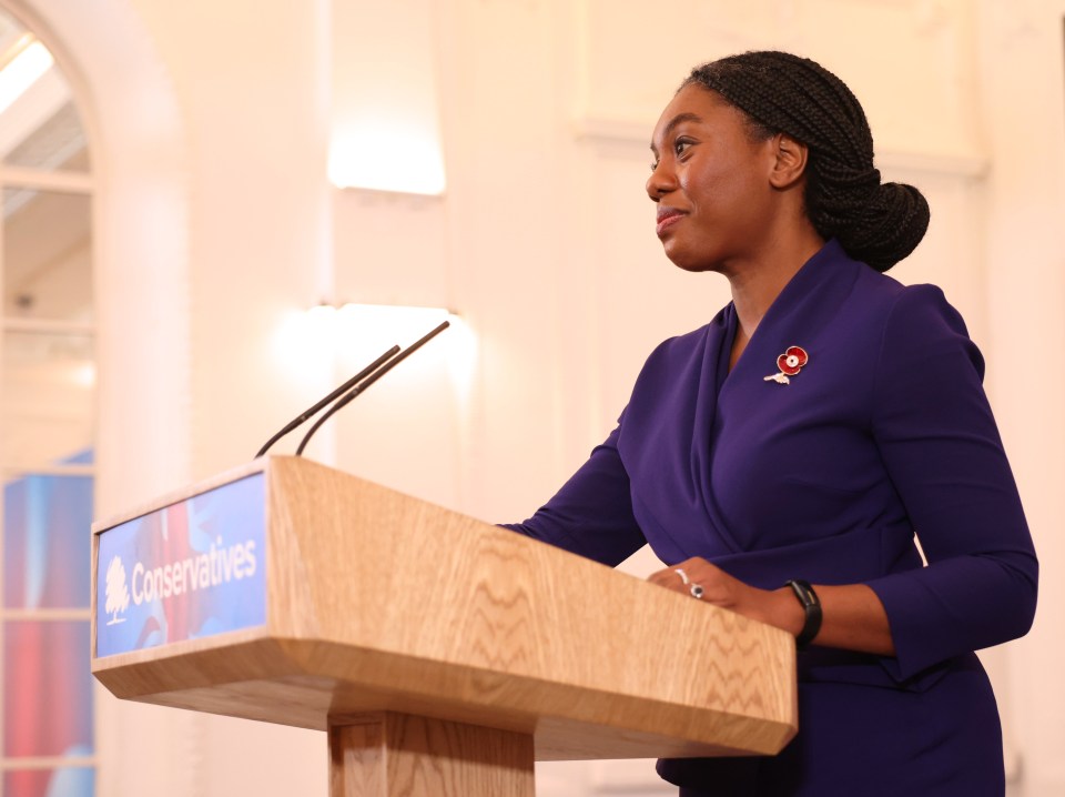 Kemi gives a speech after becoming the new Tory leader