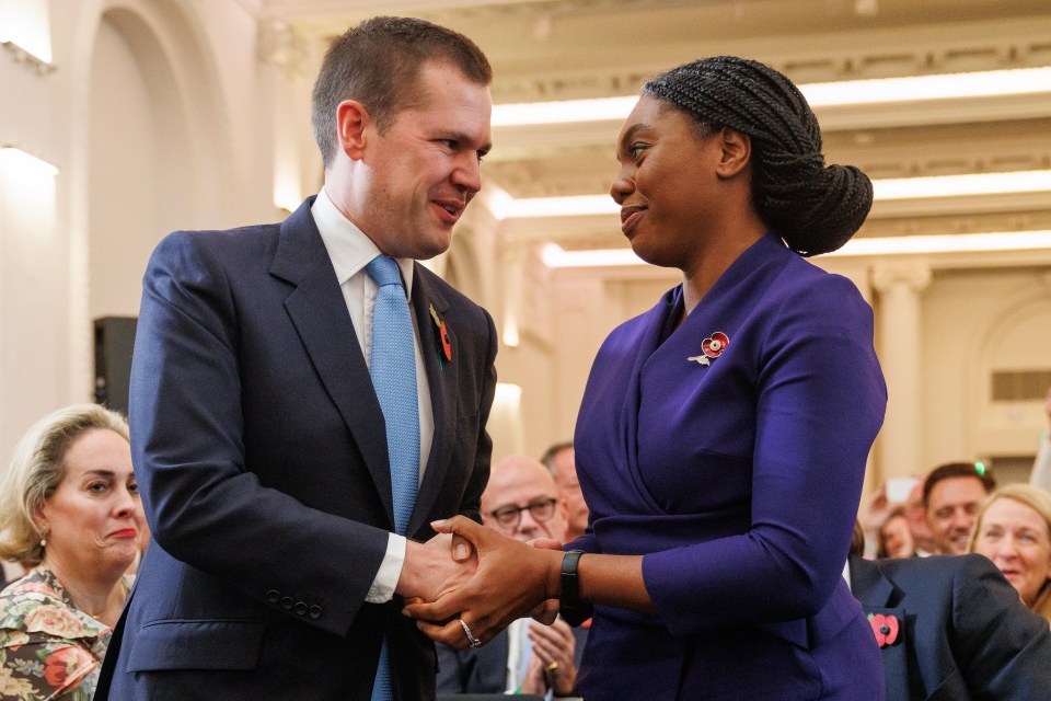 Kemi Badenoch with Robert Jenrick - who she beat to become Conservative Party leader