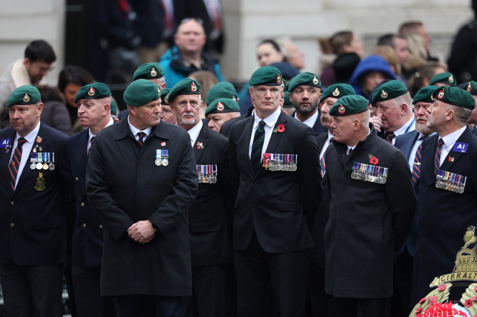 General view of the veteran parade ahead of the National Service of Remembrance