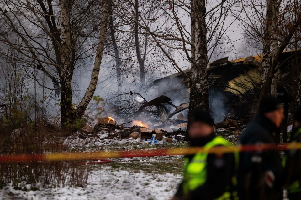 Police at the scene of the crash