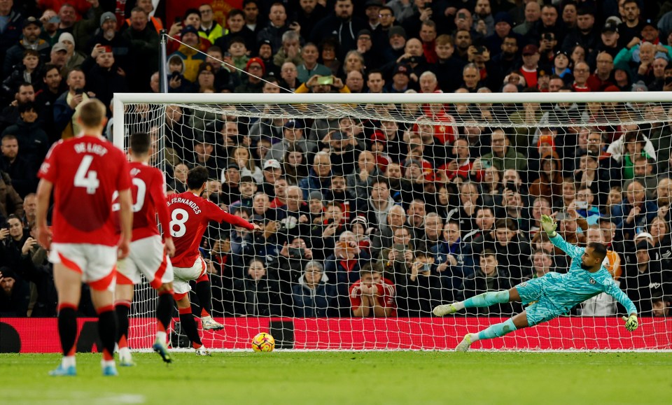 Bruno Fernandes put Manchester United ahead from the penalty spot