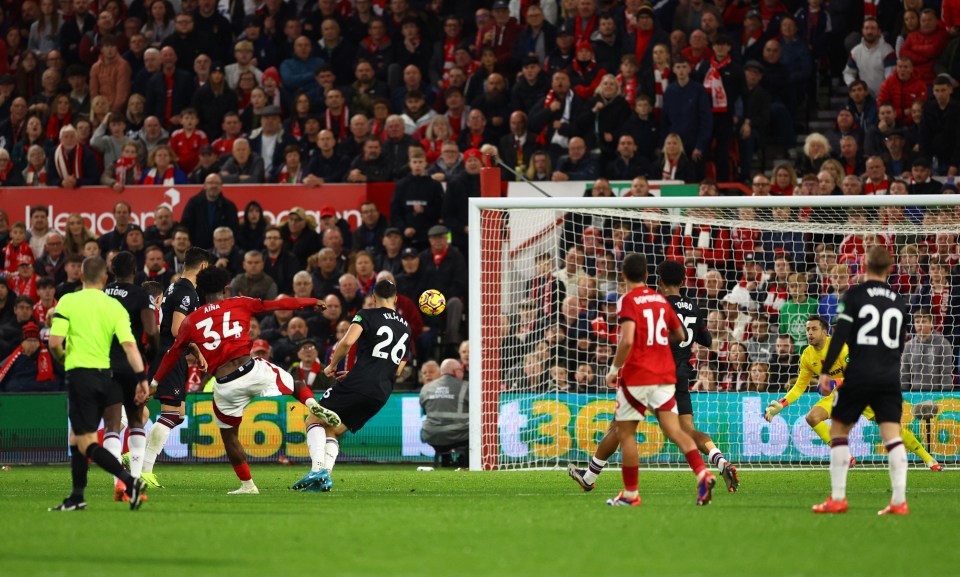 Ola Aina scored a brilliant goal to complete Forest's win over West Ham