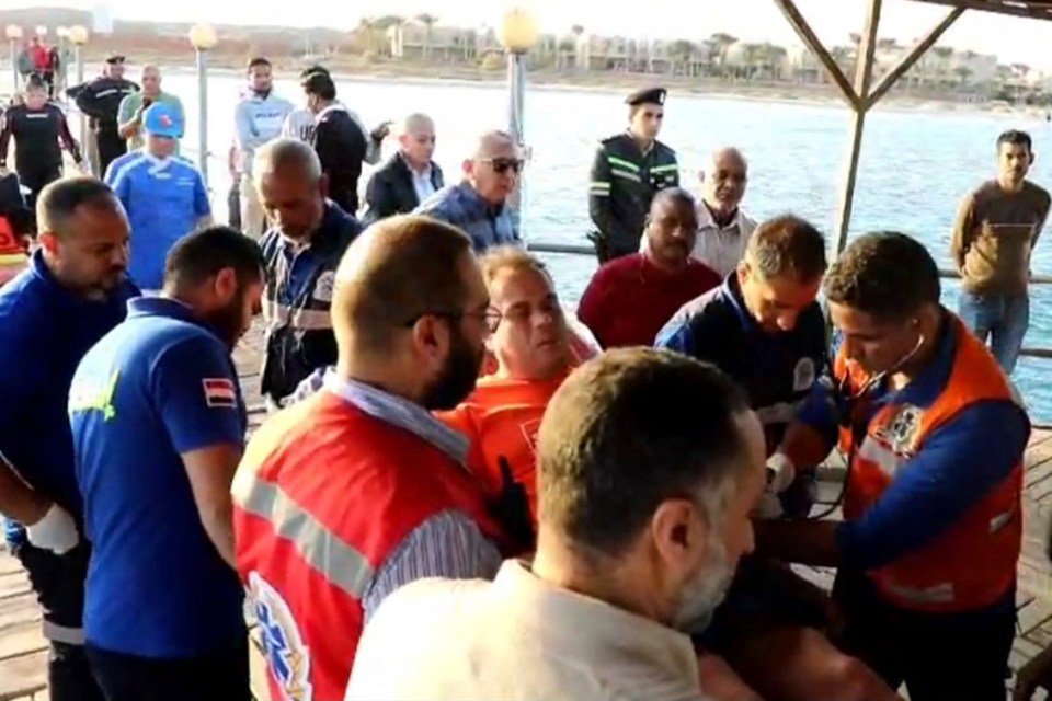 Rescue teams at the scene in Marsa Alam, Egypt