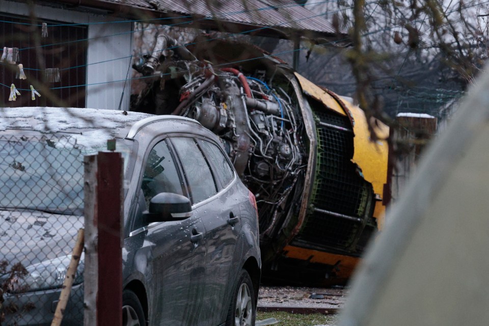 The wreckage of the cargo plane