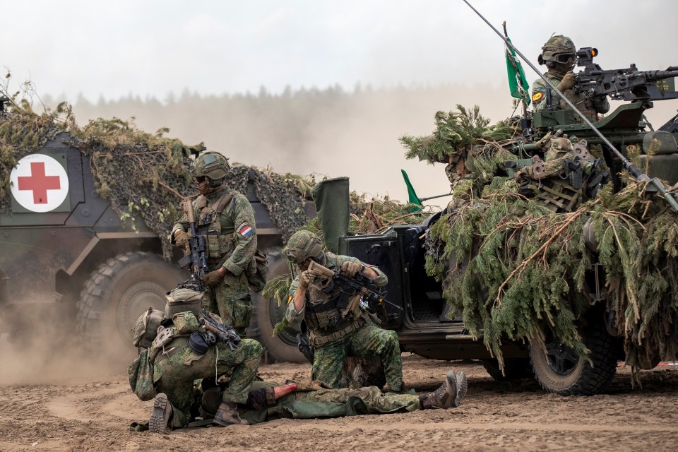 German soldiers take part in the Lithuanian-German division-level international military exercise