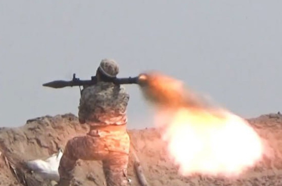 A Houthi fighter taking part in a military drill in northern Yemen in October