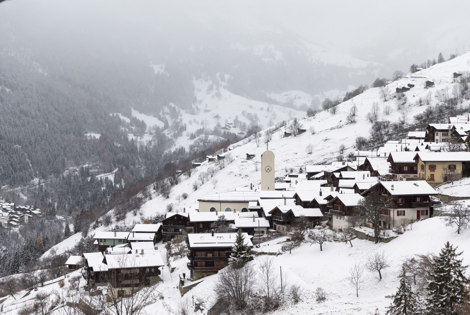 The village of Albinen is pictured during the communal assembly of Albinen, in Albinen, Switzerland