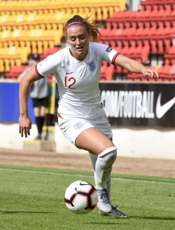 Ella plays as a striker for England