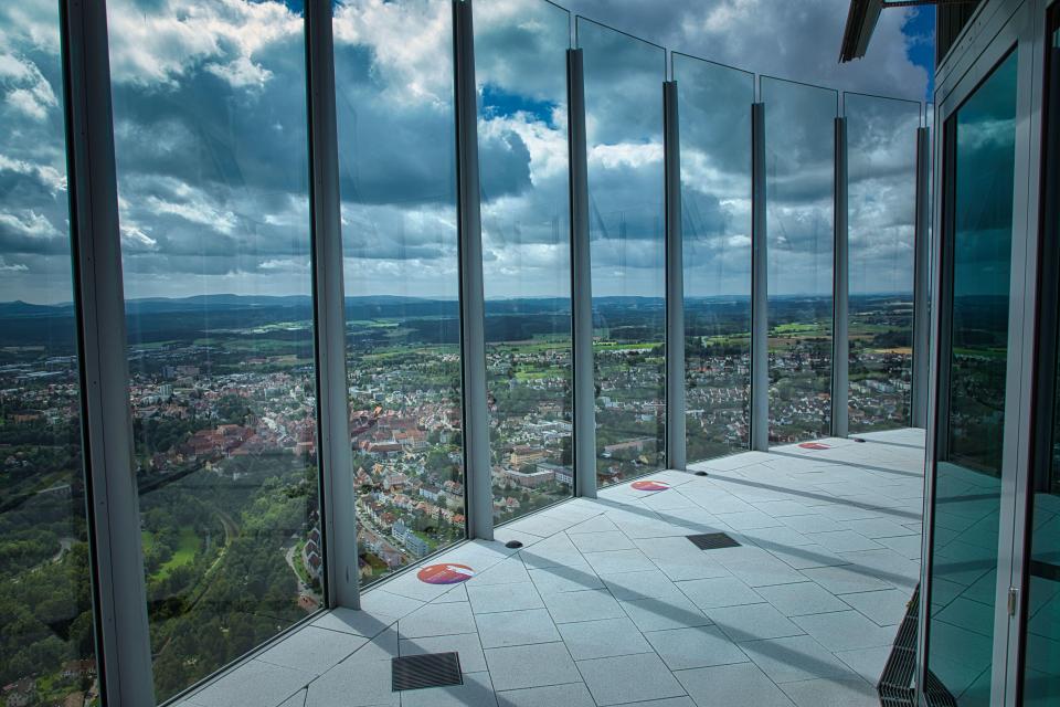 Those wanting to visit the TK Elevator Testturm can enjoy panoramic views from the tower's observation deck