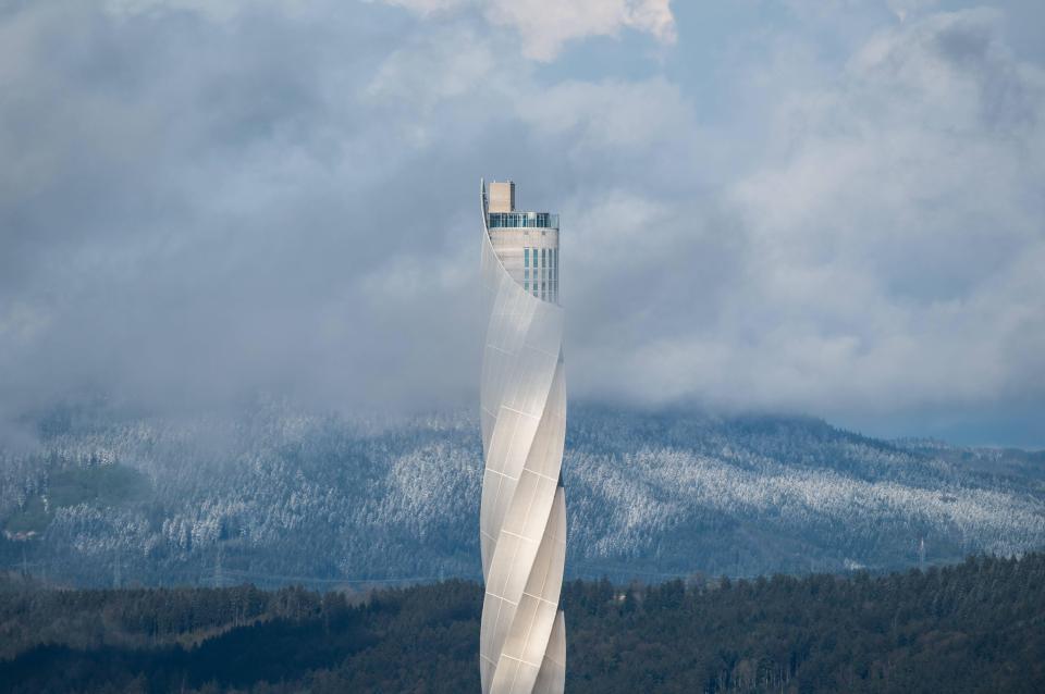 The giant tower is dedicated entirely to testing lifts