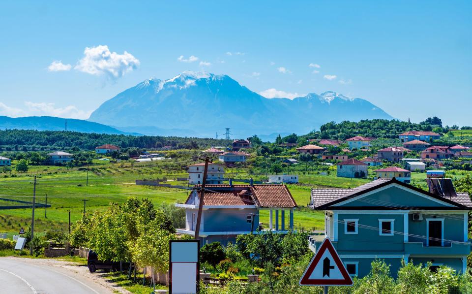 A scenic picture showing the village of Belsh in Albania