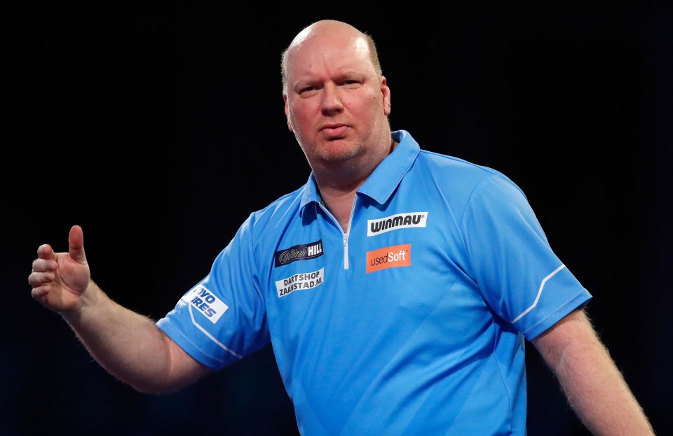 vincent van der voort of netherlands in action during his second round match against adam hunt of england