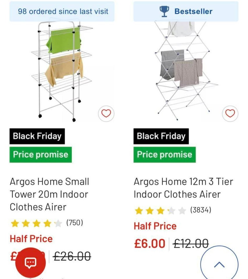 Shoppers have been racing to Argos to pick up clothes airers reduced to just £6 in Argos