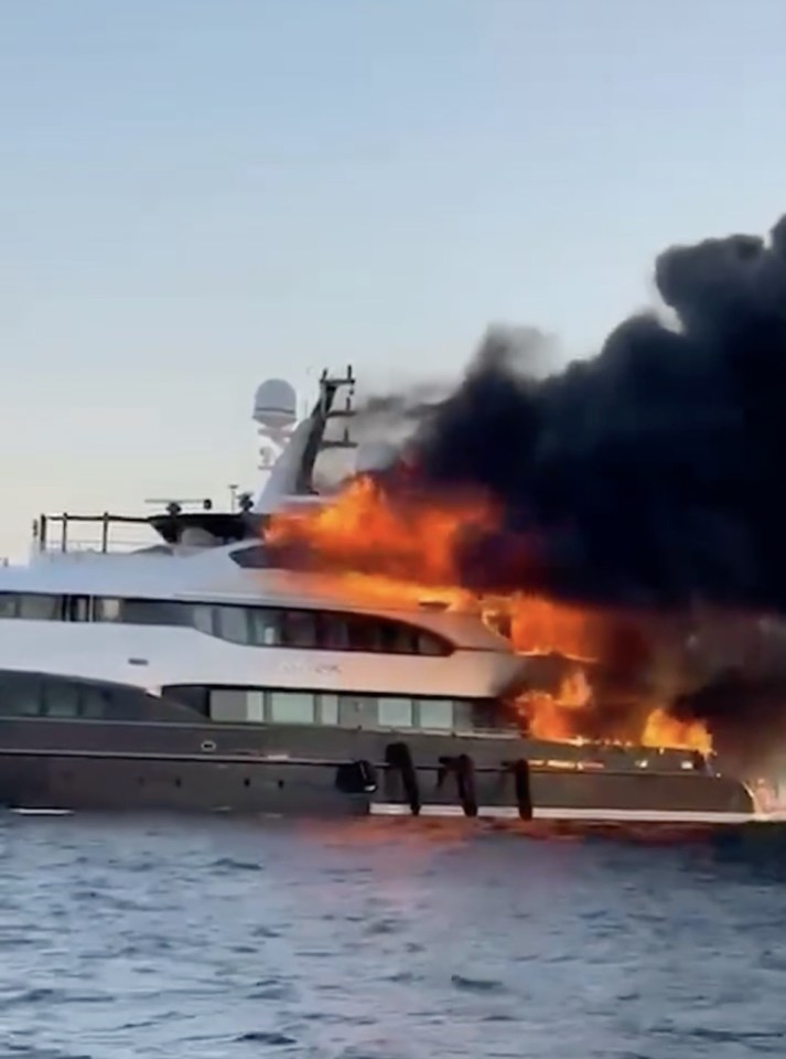 The superyacht caught fire and sank off the coast of the Italian island of Sardinia