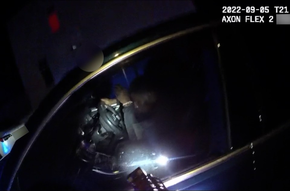 Footage showed Kaba reversing into one car before trying to ram his way past a police vehicle