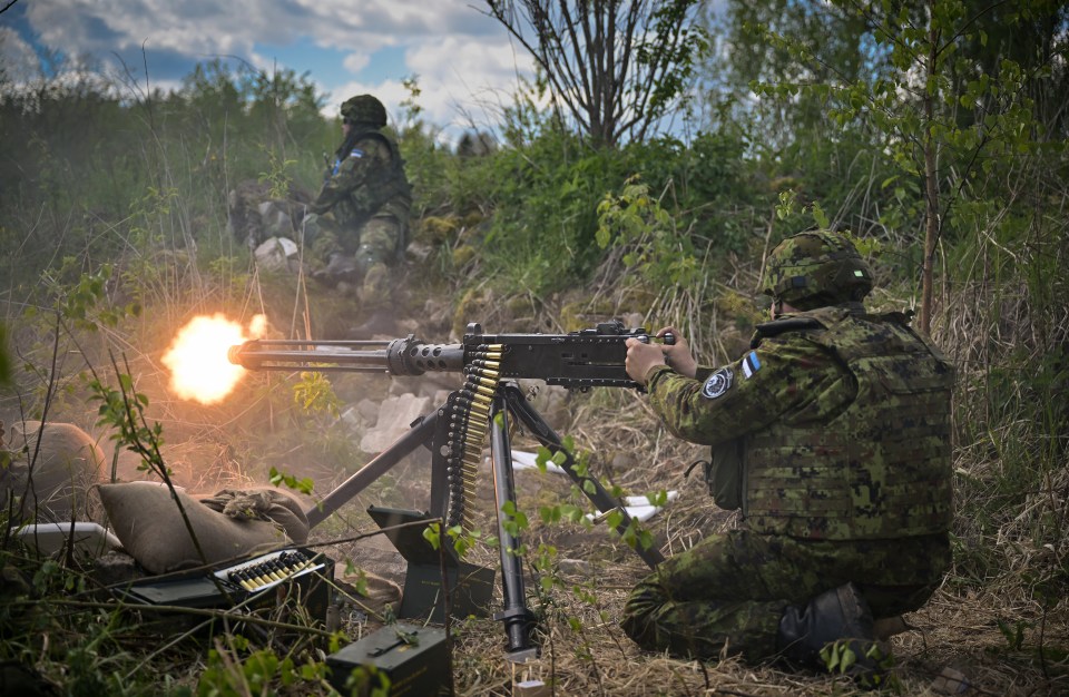 British soldiers from Royal Welsh Battlegroup take part in maneuvers during NATO exercise Hedgehog on the Estonian-Latvian border