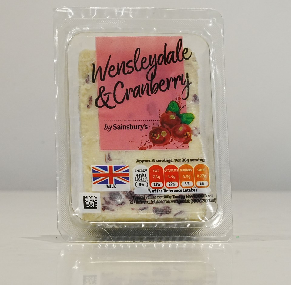 Sainsbury’s Wensleydale cheese was authentically crumbly