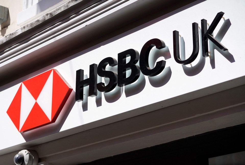 HSBC UK bank sign.