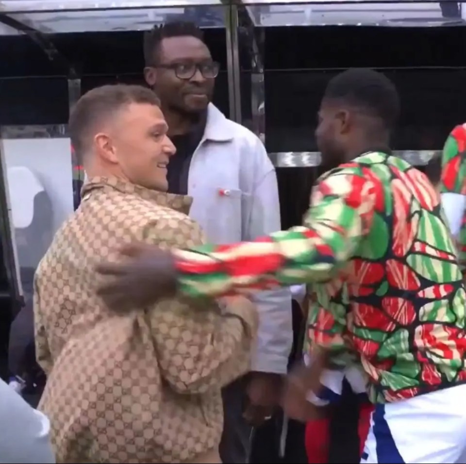 Trippier wore the same jacket earlier in the day as he embraced Arsenal pals at match