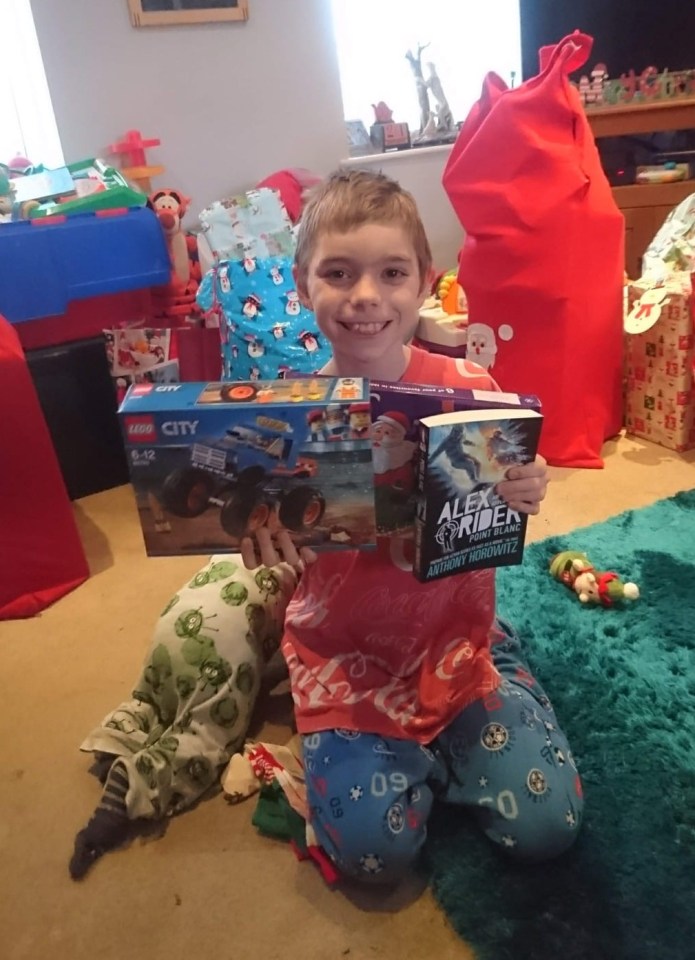 Daniel pictured with his presents