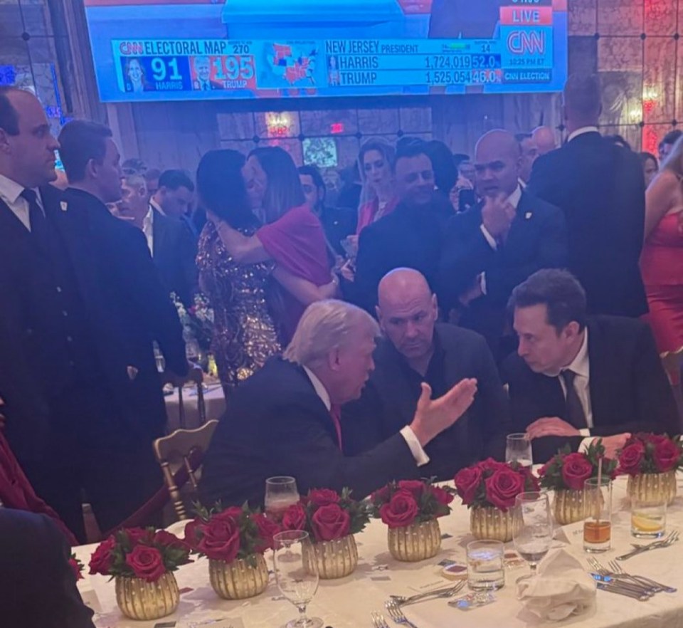 White was spotted talking to Trump alongside Elon Musk before going on stage