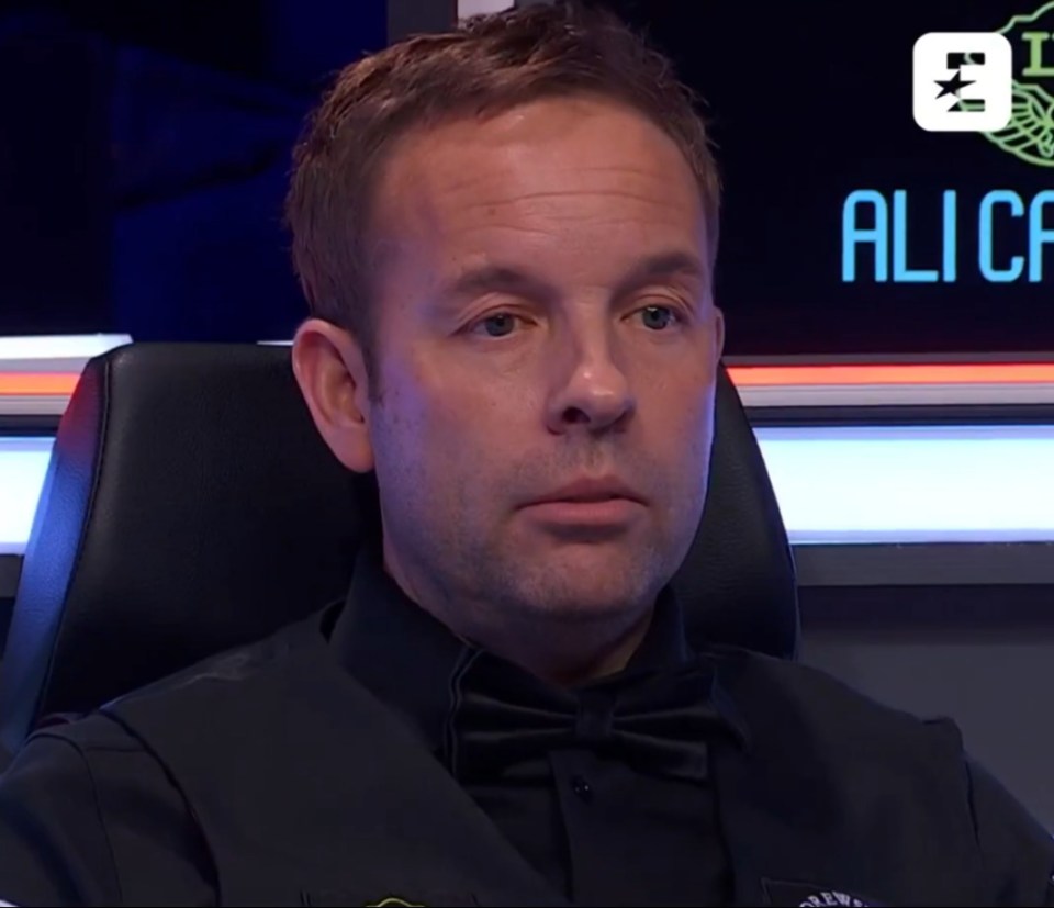 Ali Carter was left stunned by the fluked pot from Lisowski