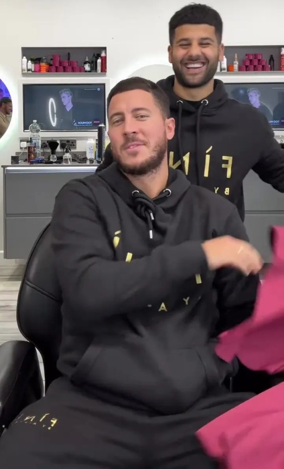 Eden Hazard did not realise he was about to be pranked at the barbers