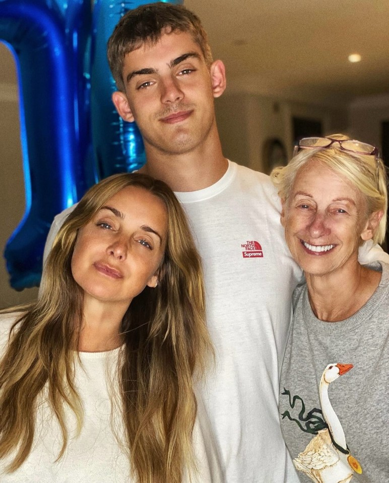 Charley is seen with Louise and her mother, Lynne